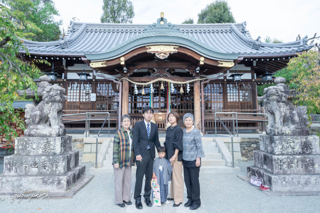 七五三　家族写真　神社　出張撮影
