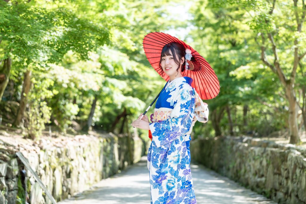 成人式前撮り　お寺　京都